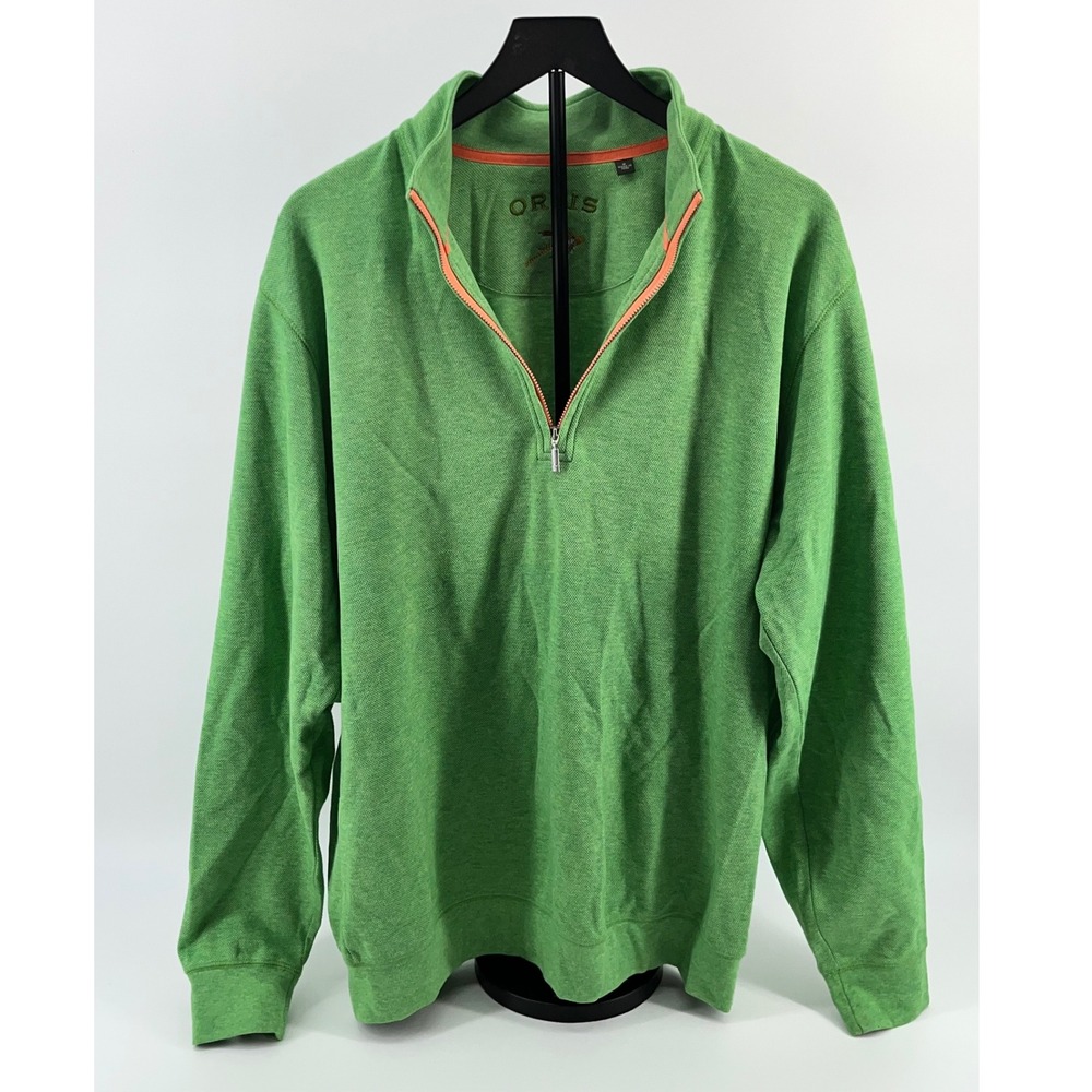 Orvis Quarter Zip Pullover‎ Sweater Casual Comfy Green Mens Size M